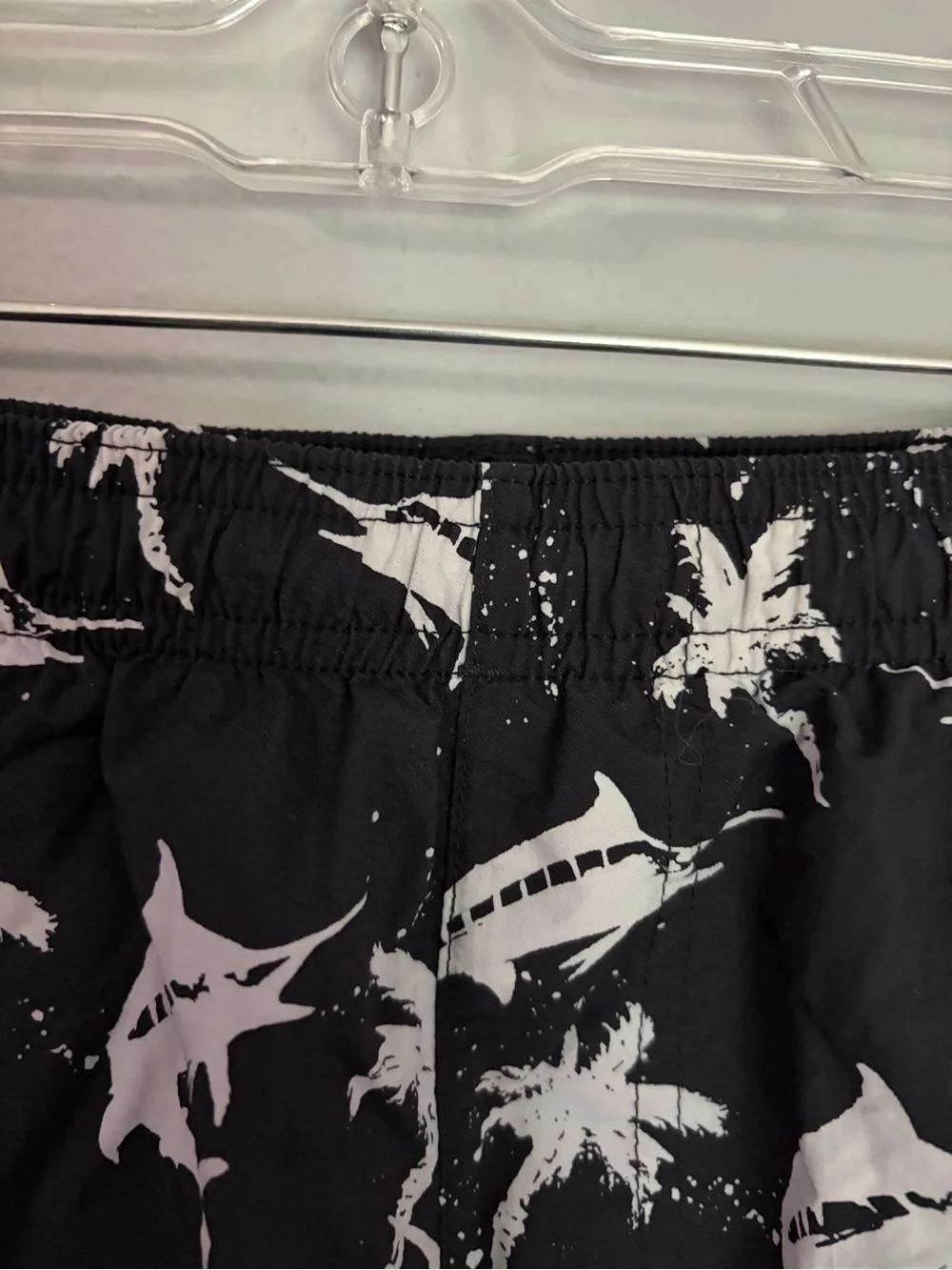 Columbia PFG Swim Trunks Mens XL Black White Swordfish Drawstring Shorts AOP